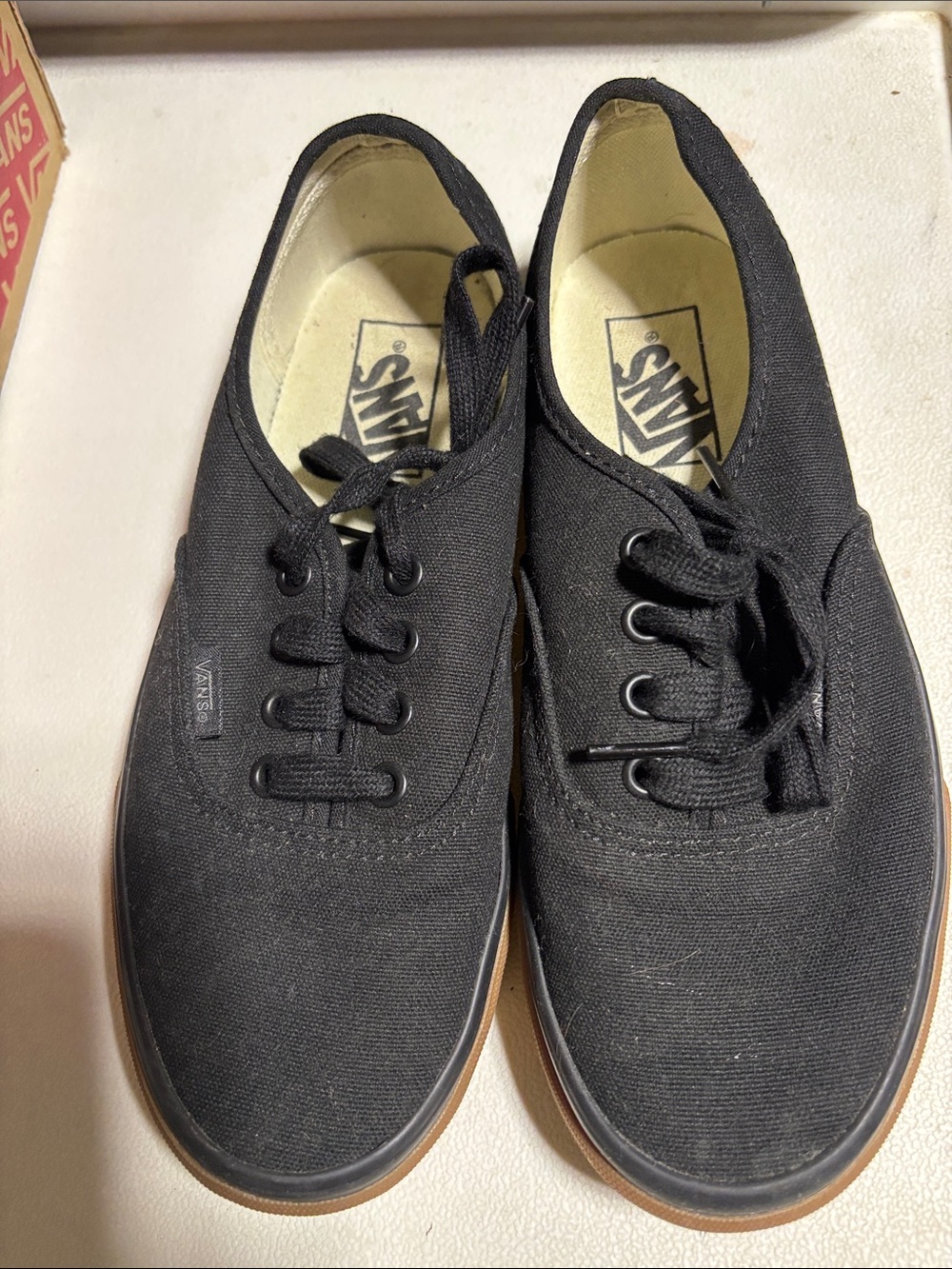 Vans Black Canvas Low-Top Lace-Up Sneakers